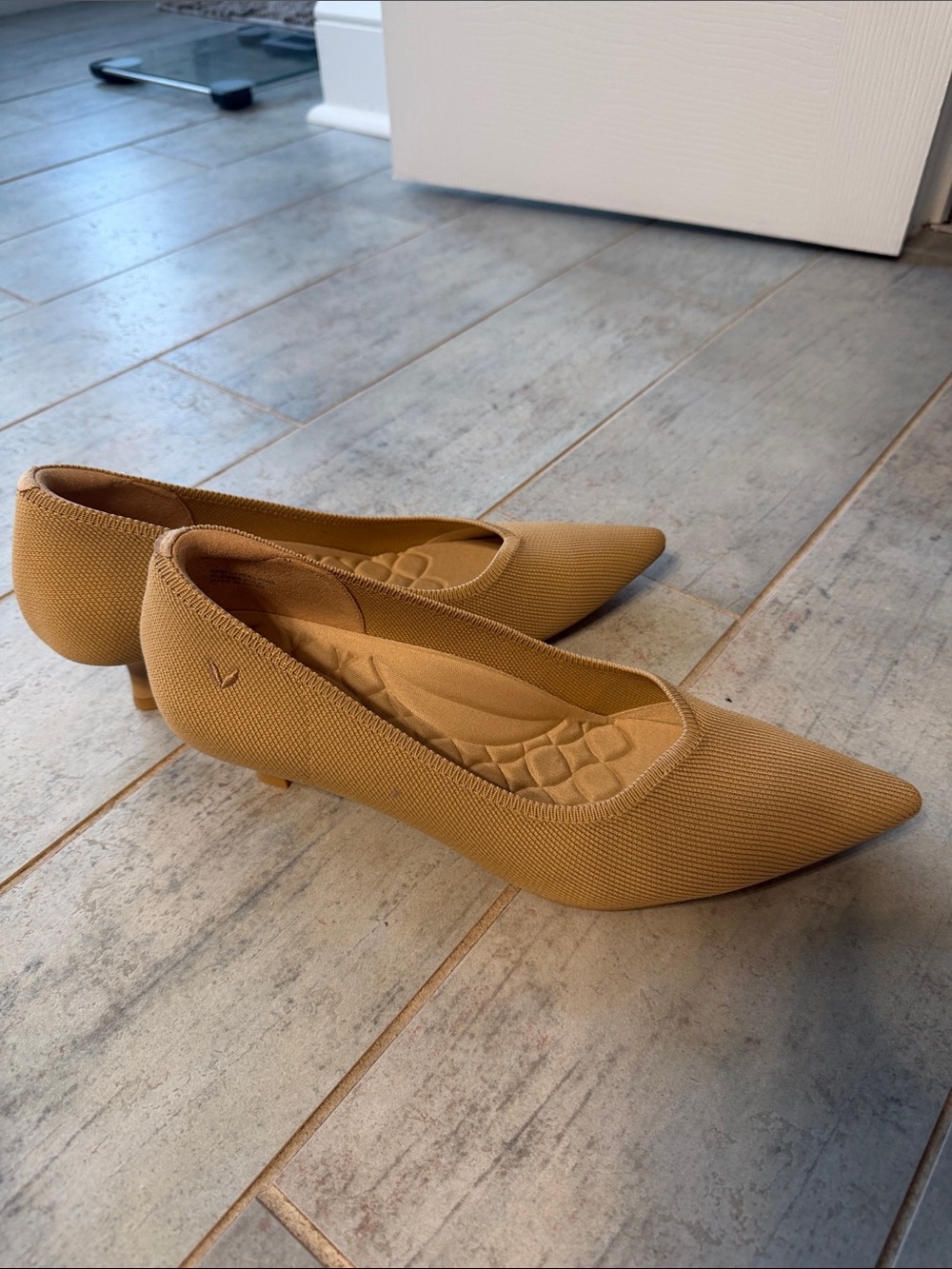 VIVAIA Women's Pointed Toe Kitten Heels in Beige - Picture 5 of 5